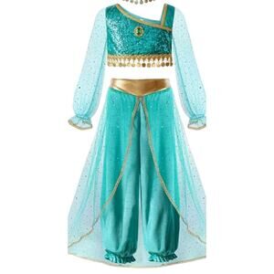ReliBeauty Princess Costumes for Girls Arabian Long Sleeves Dress up Holloween